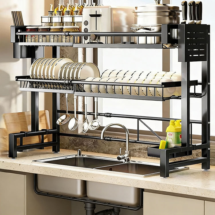 Rak Pinggan Pinggan Modular Boleh Laras Dapur