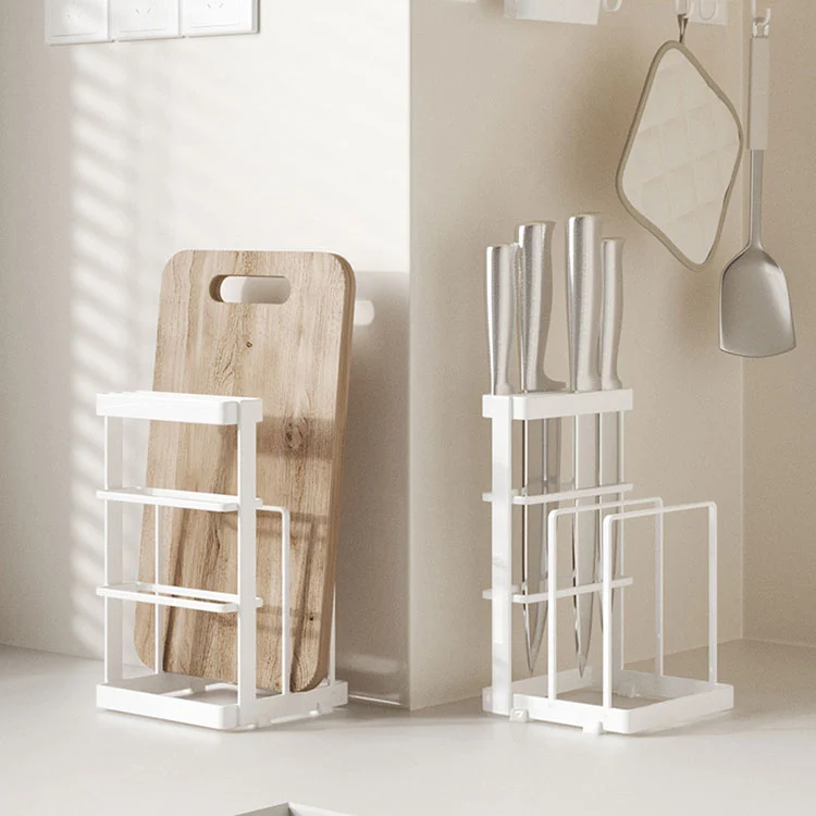 Blok Pisau Anti-Tip Countertop Logam